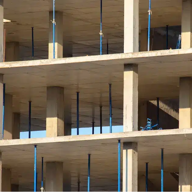 Gebäuderohbau mit Betonplatten als Zwischendecken