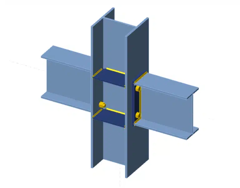 einfach Stahlverbindung mit 2 gekreuzten Stahlträgern